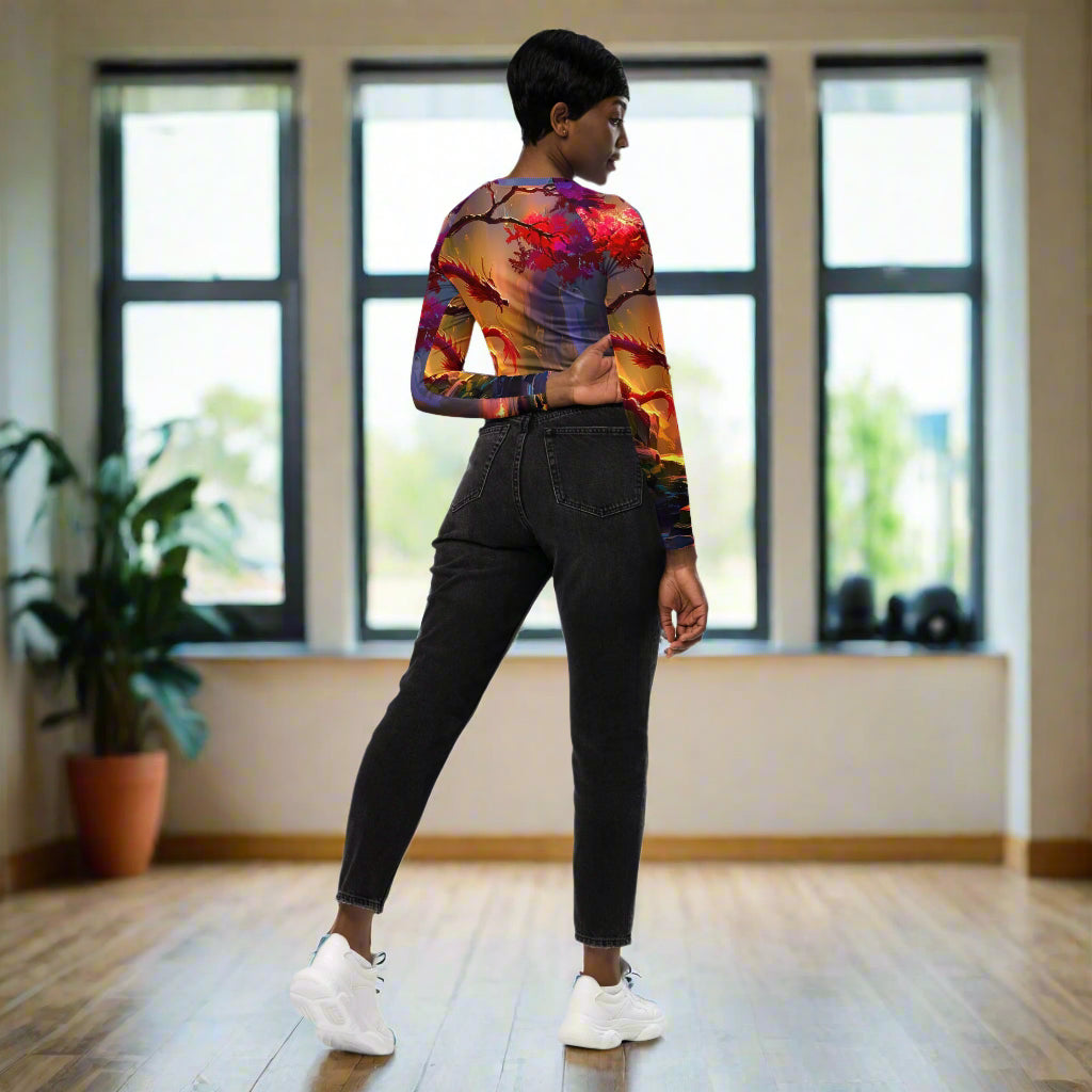 Morning After Red Dragon 1 - Long-Sleeve Crop Top