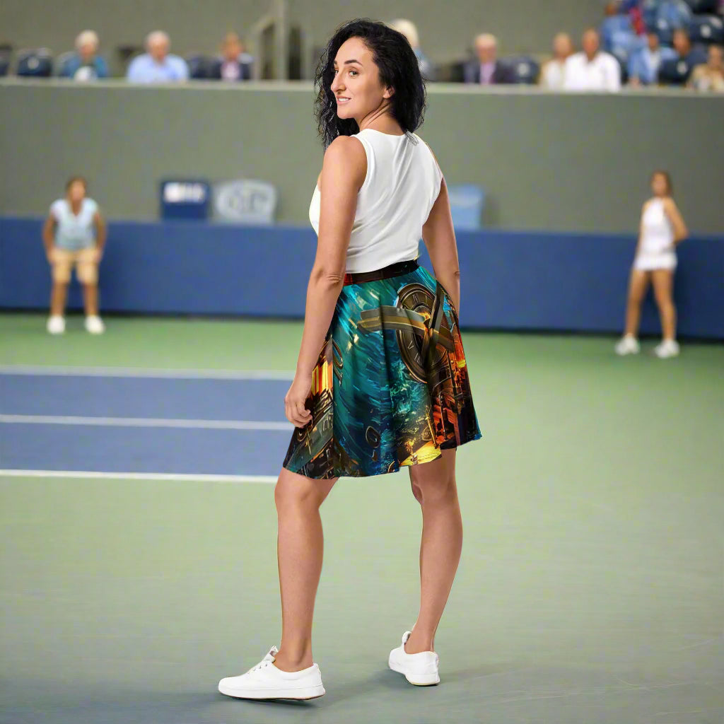 Can't Stop the Clock Skater Skirt Back