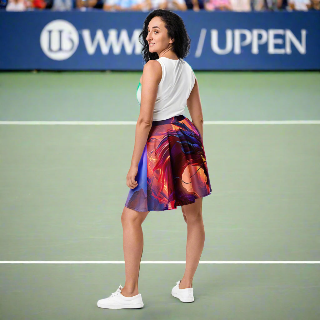 Morning After Red Dragon Skater Skirt Front