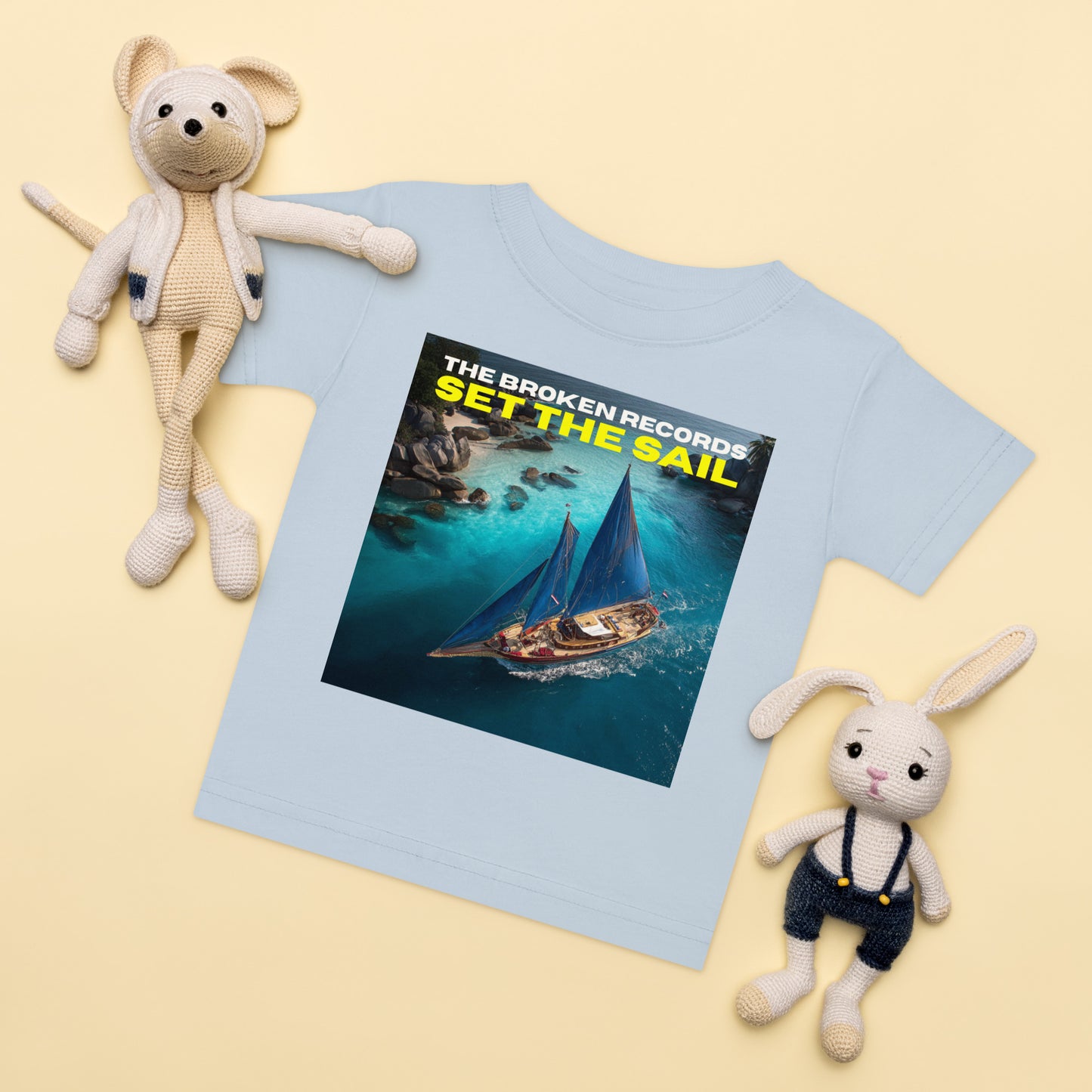 Set the Sail Baby Jersey Rock Band T-Shirt - Light Blue
