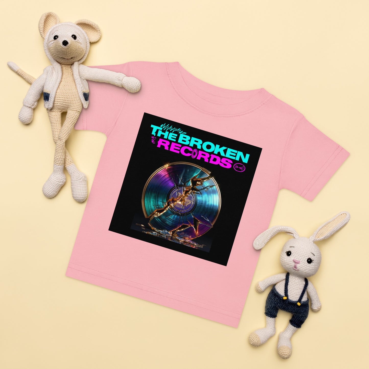 The Broken Records Album Baby Jersey Rock Band T-Shirt - Pink