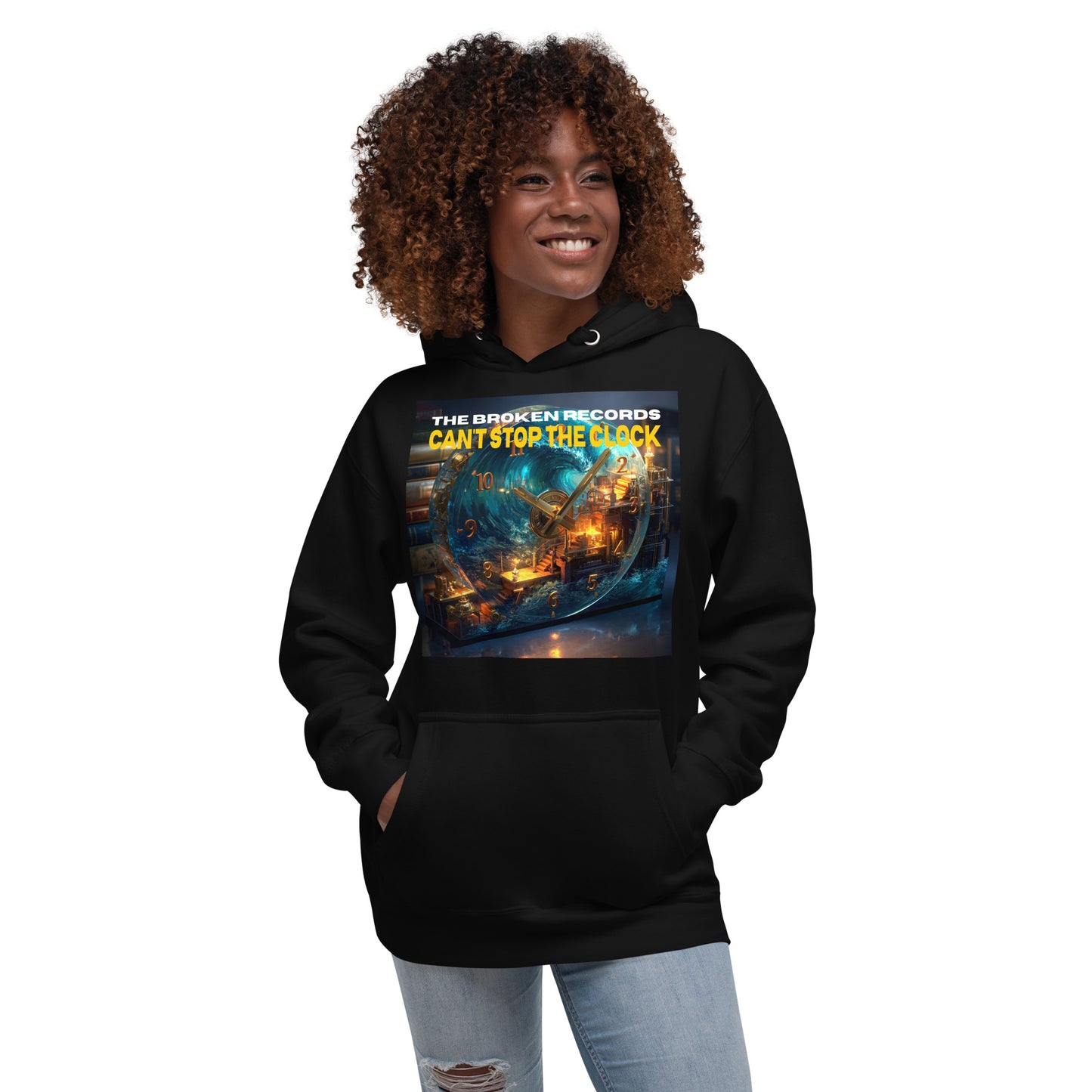 Can't Stop the Clock 1 Unisex Rock Band Hoodie - Black