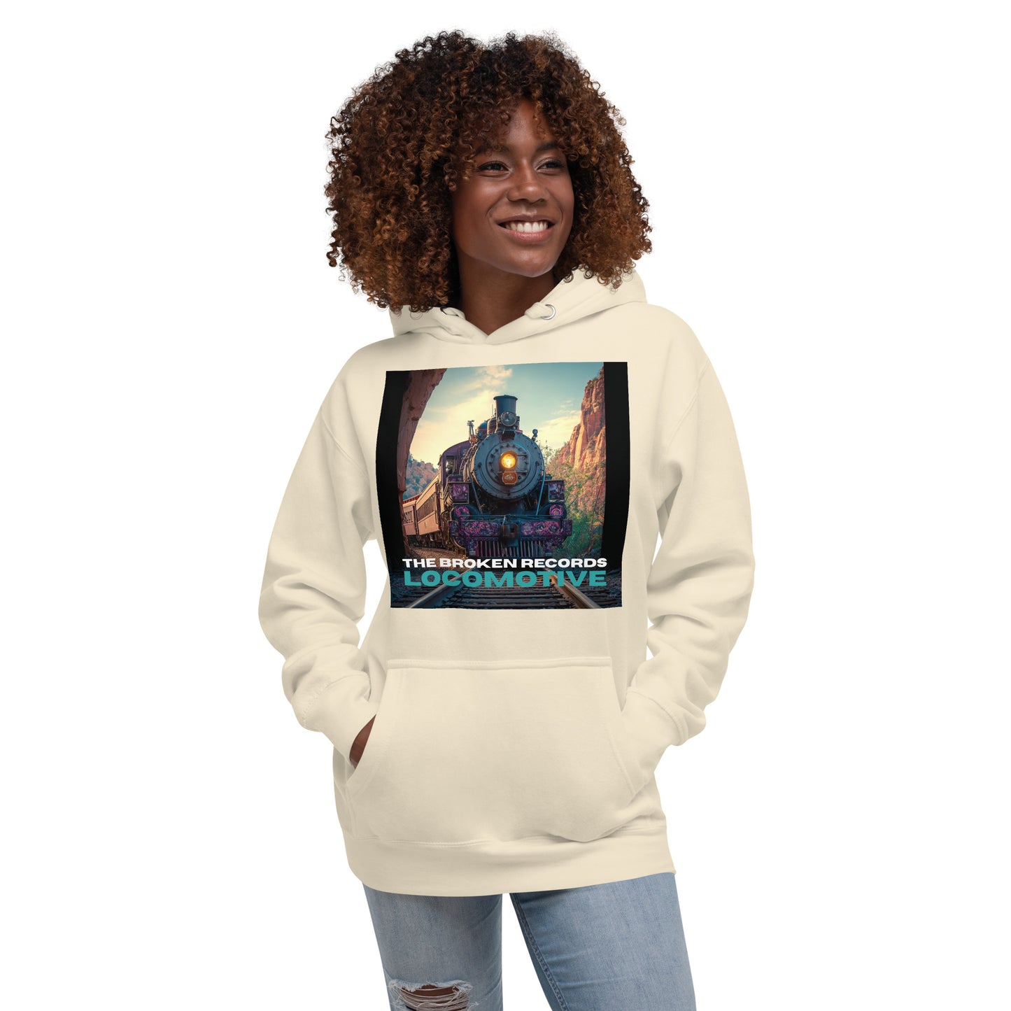Locomotive Unisex Rock Band Hoodie - Bone