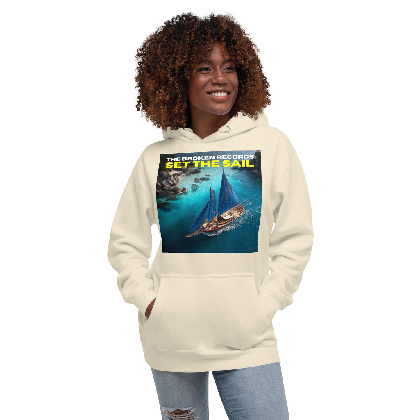 Set the Sail Unisex Rock Band Hoodie - Bone