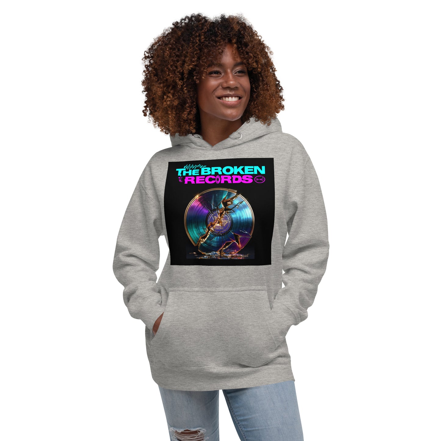 The Broken Records Album Unisex Rock Band Hoodie - Carbon Grey