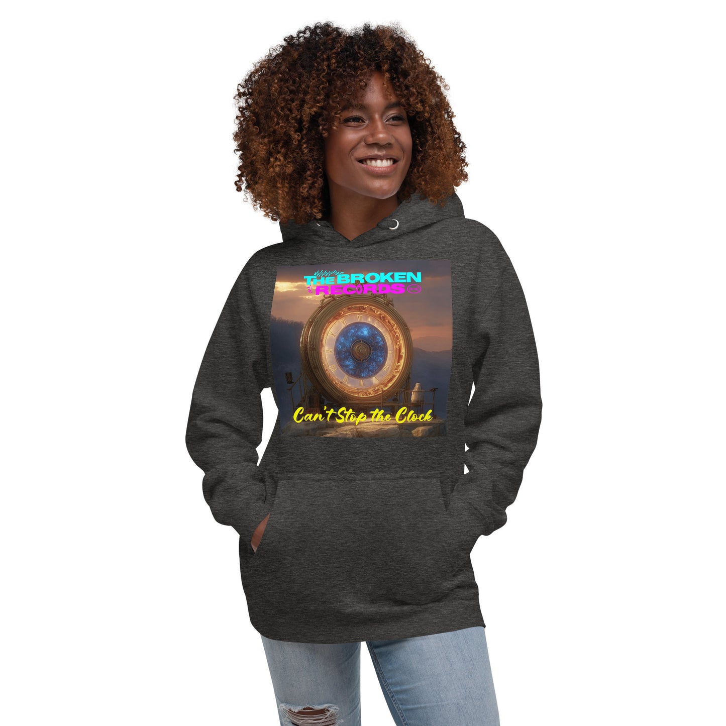 Can't Stop the Clock 2 Unisex Rock Band Hoodie - Charcoal Heather