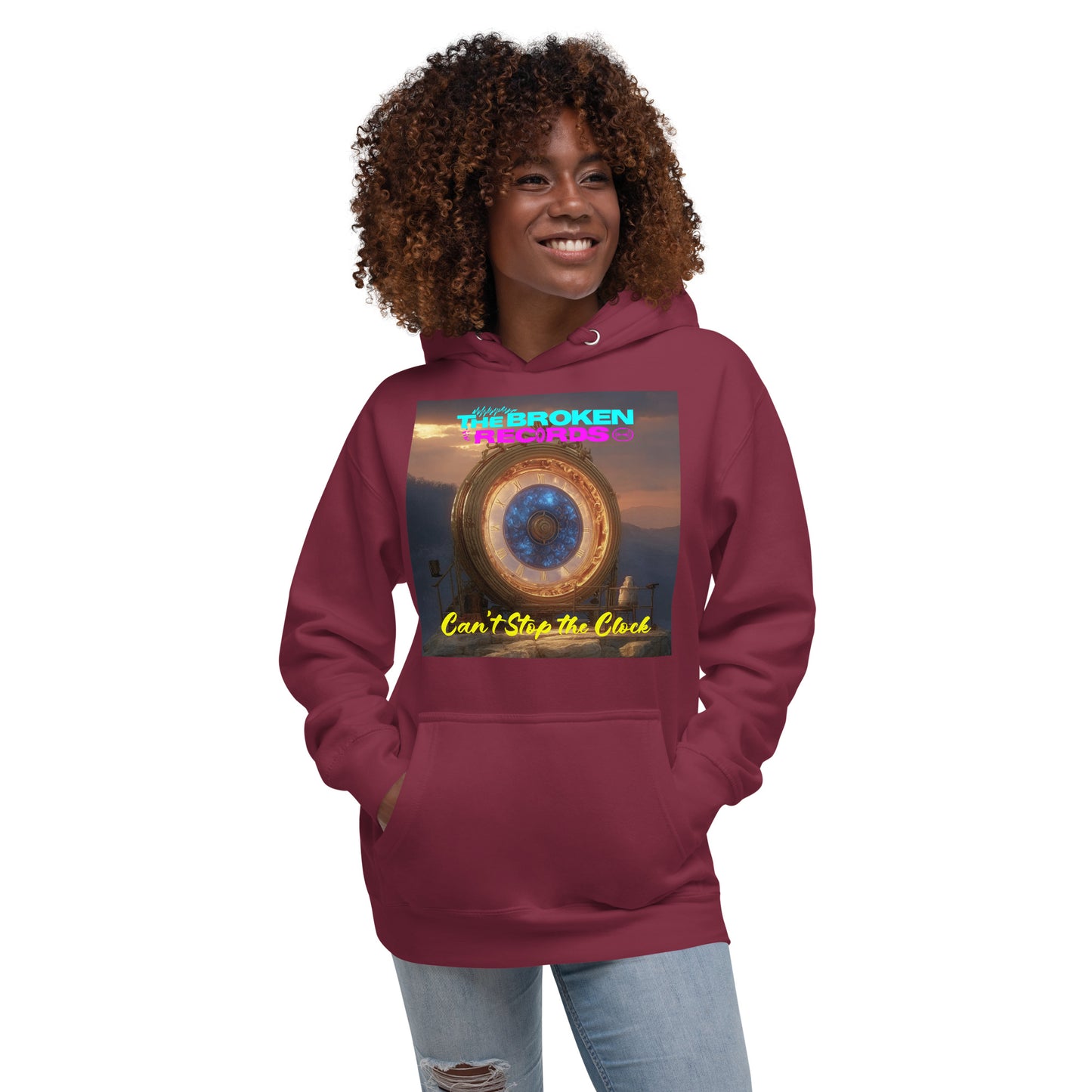 Can't Stop the Clock 2 Unisex Rock Band Hoodie - Maroon