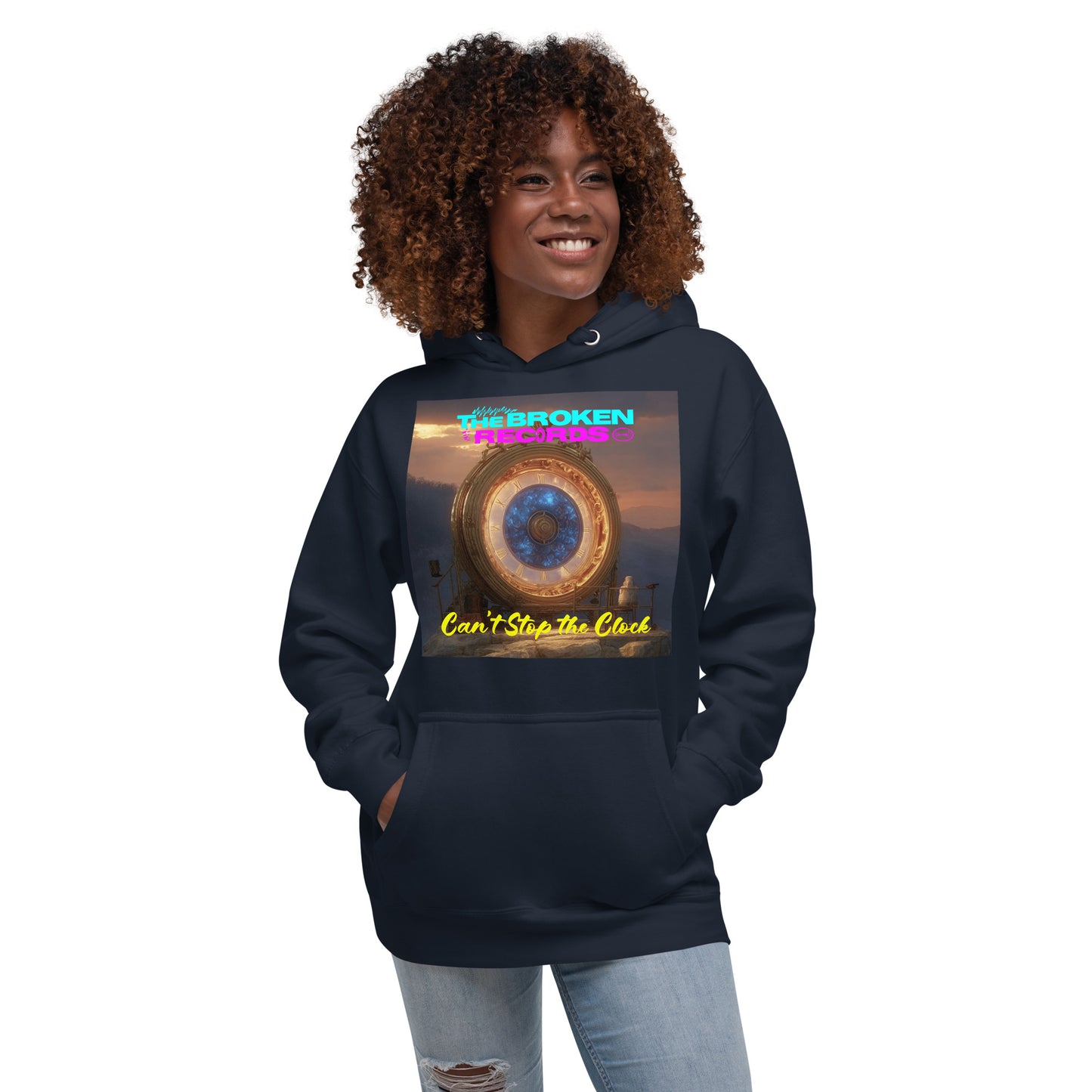 Can't Stop the Clock 2 Unisex Rock Band Hoodie - Navy