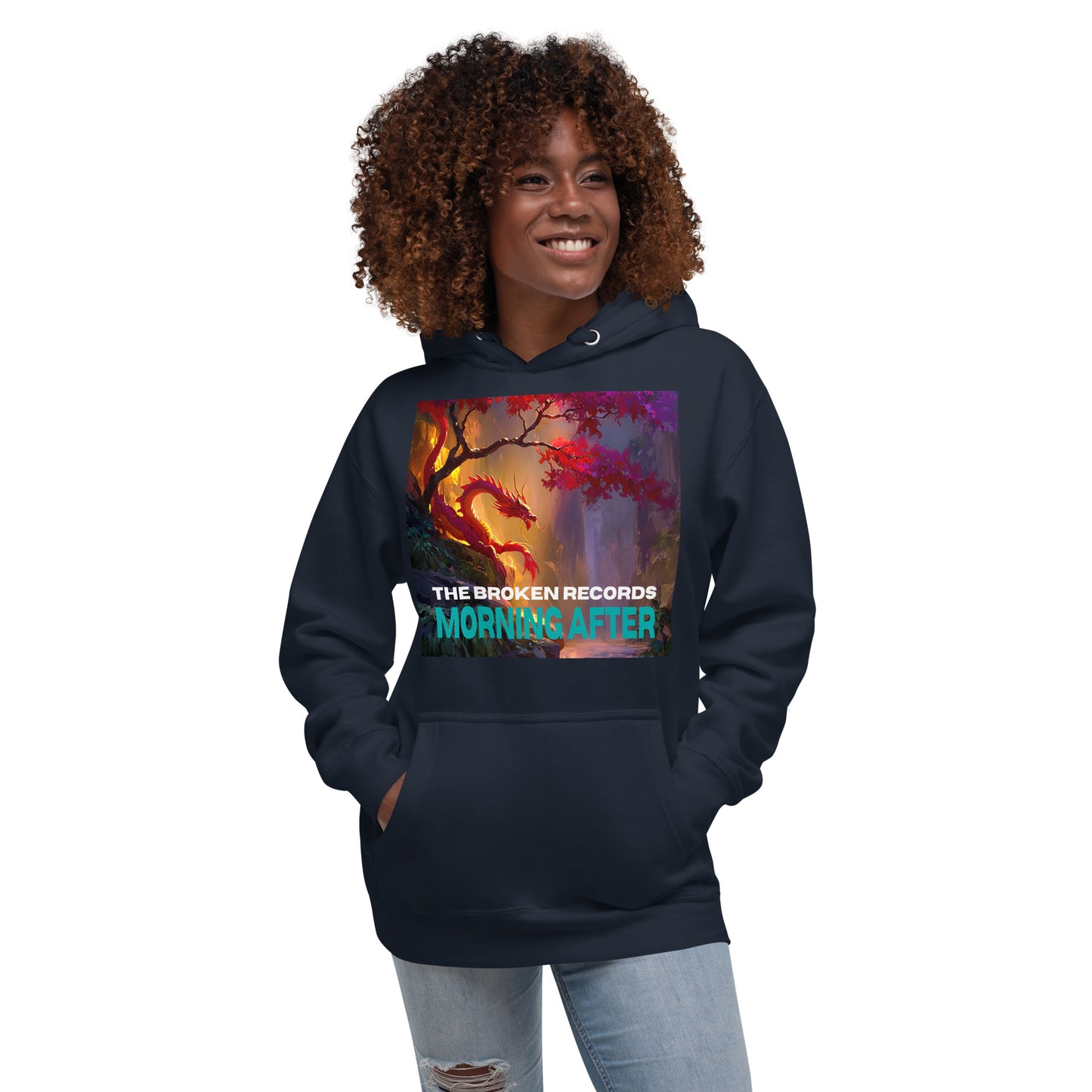 Morning After Red Dragon 1 Unisex Rock Band Hoodie - Navy
