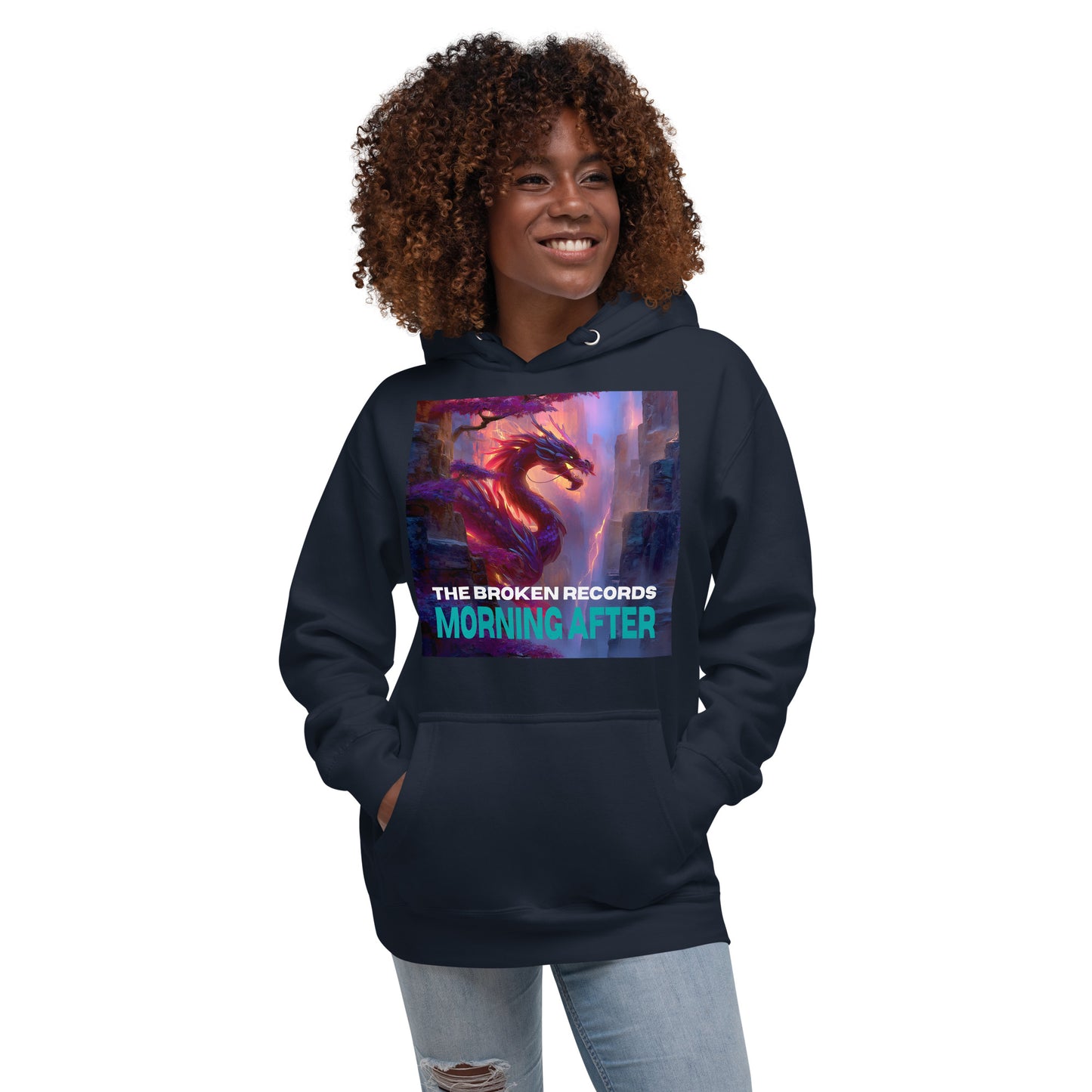 Morning After Red Dragon 2 Unisex Rock Band Hoodie - Navy