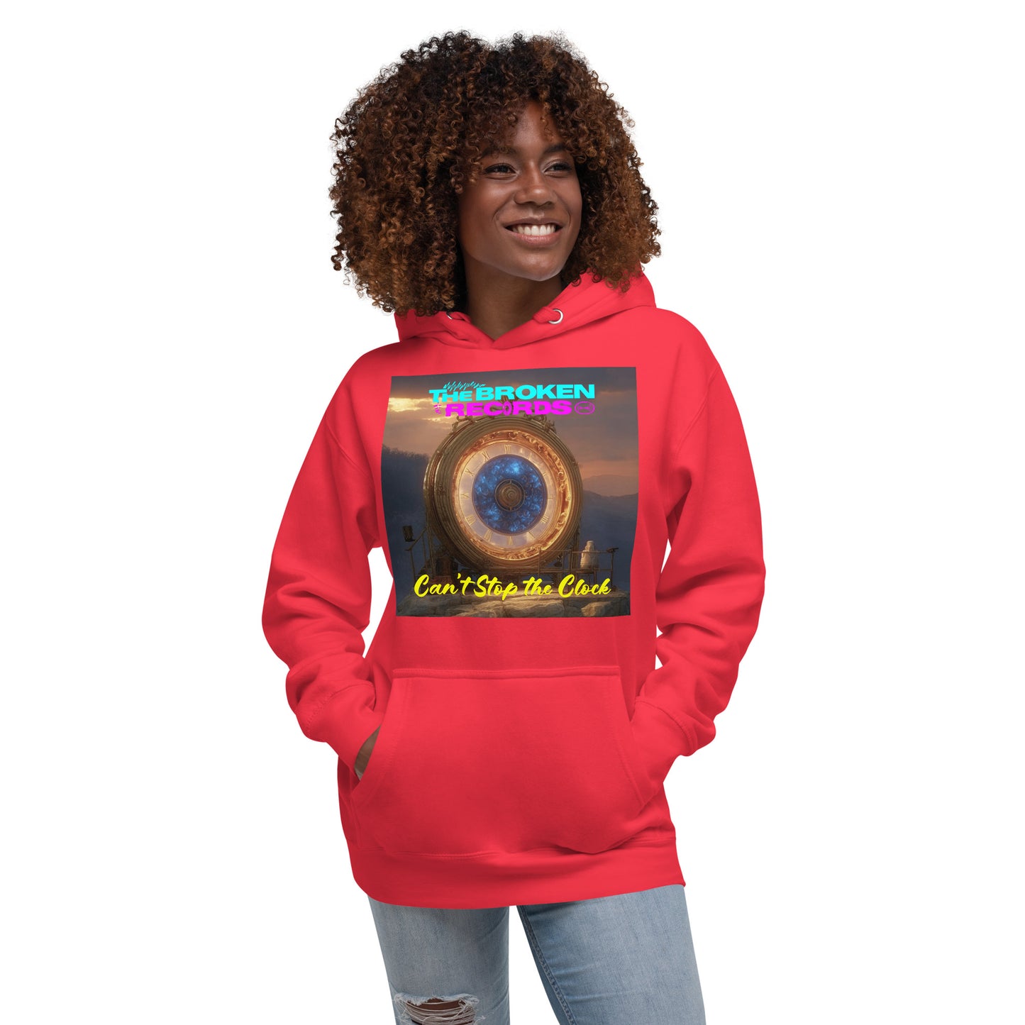 Can't Stop the Clock 2 Unisex Rock Band Hoodie - Red