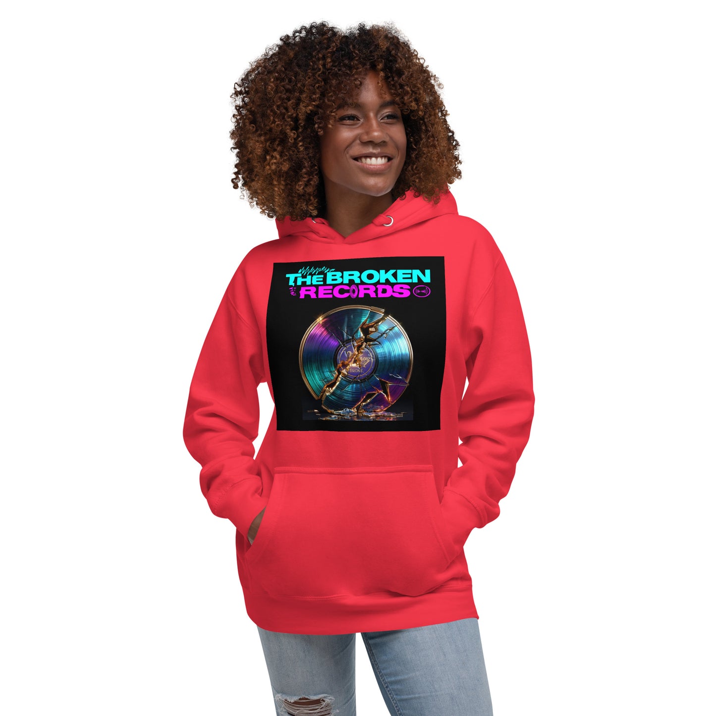 The Broken Records Album Unisex Rock Band Hoodie - Red
