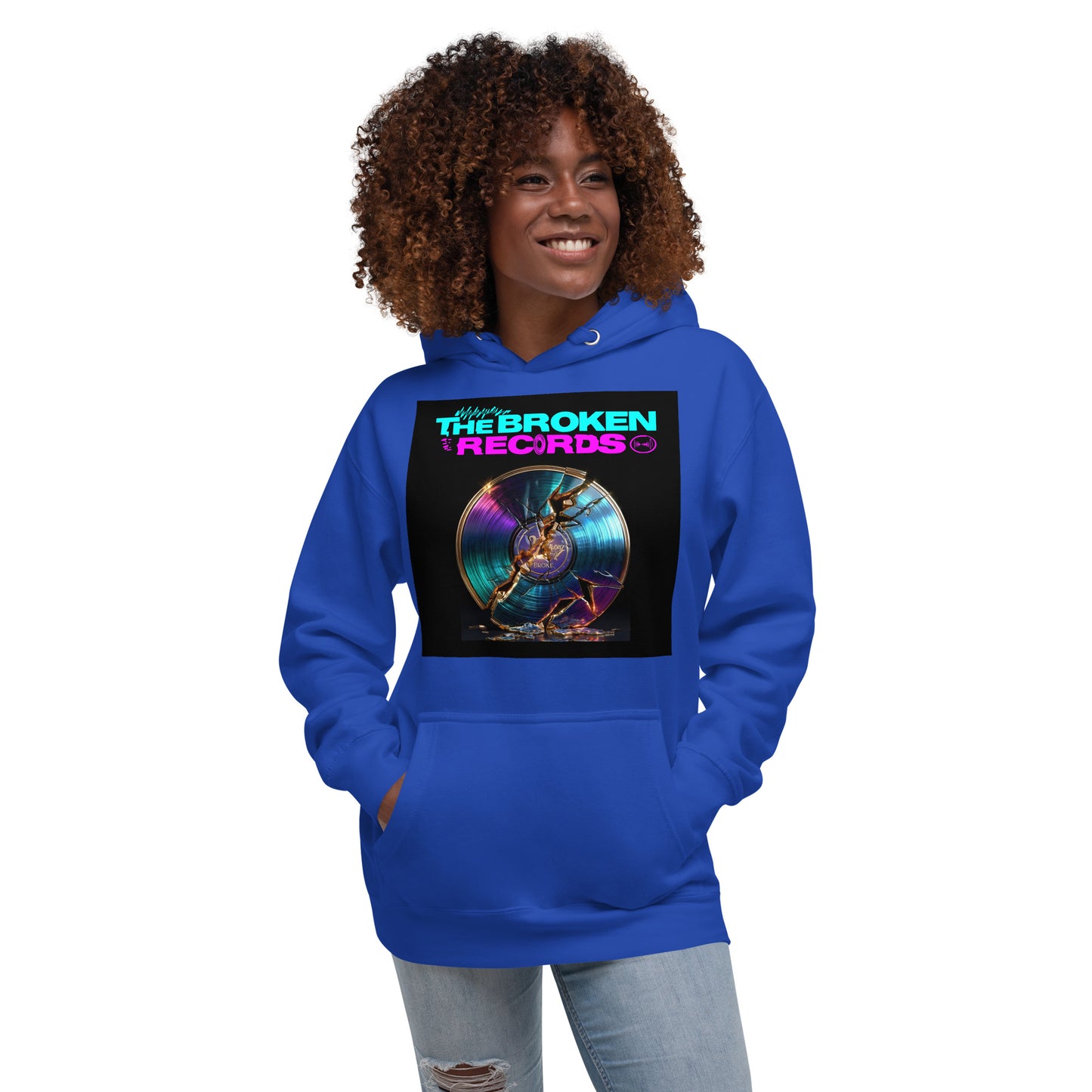 The Broken Records Album Unisex Rock Band Hoodie - Royal Blue