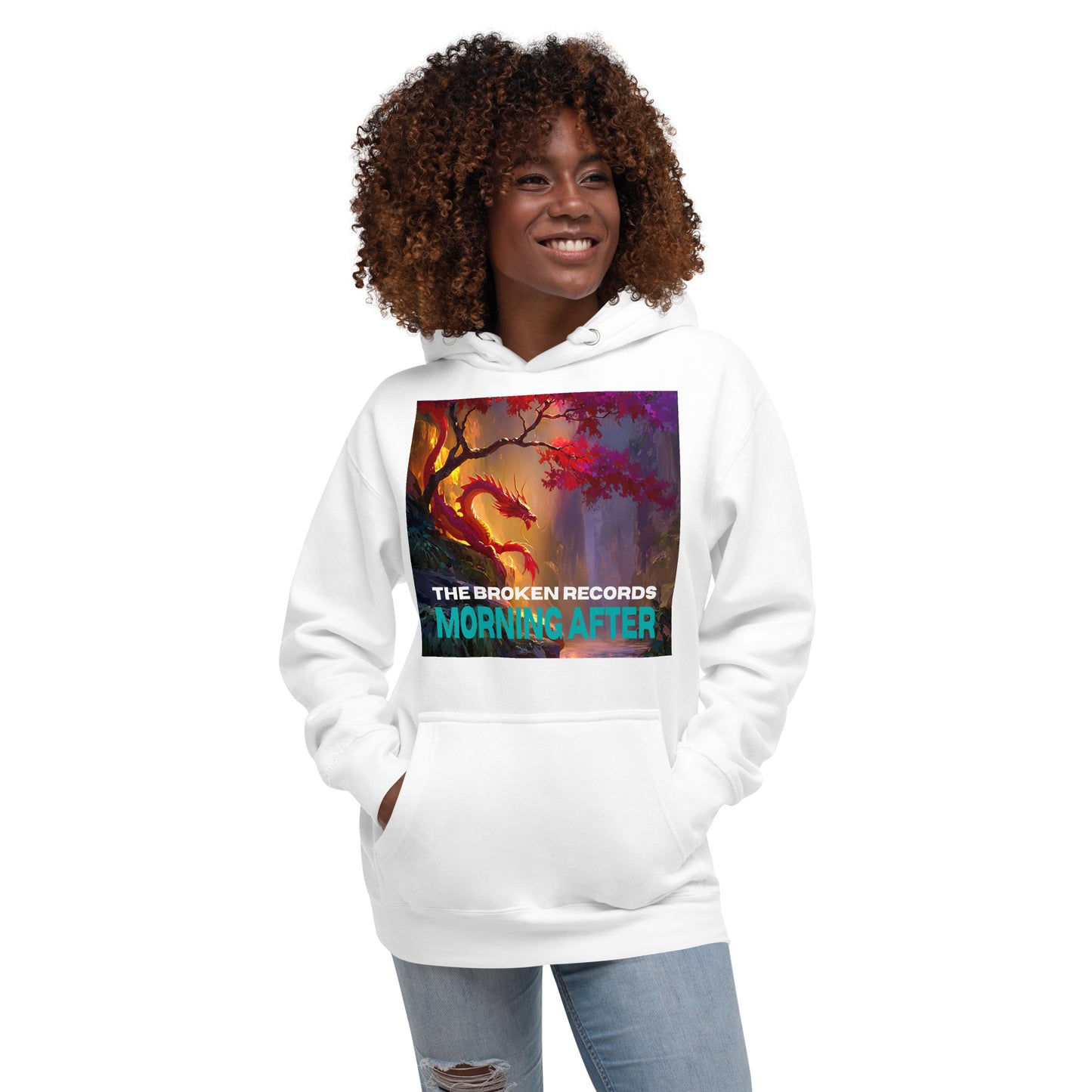 Morning After Red Dragon 1 Unisex Rock Band Hoodie - White