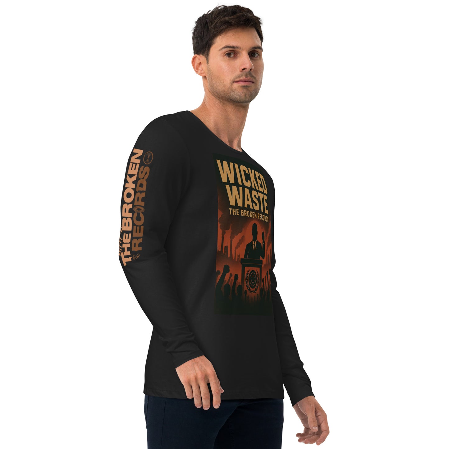 Wicked Waste Long Sleeve Fitted Crew Black