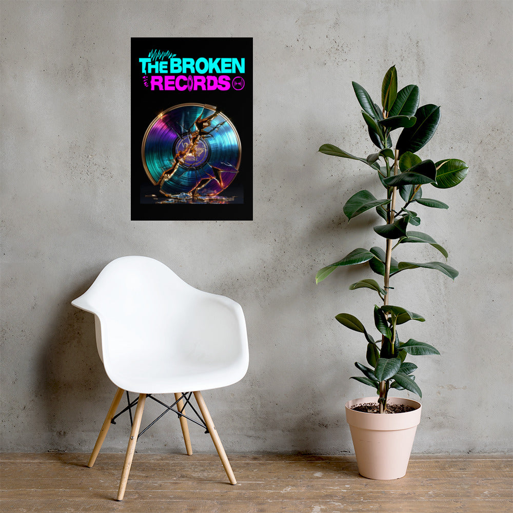 The Broken Records Album Art Poster 20” by 30” shown on the wall
