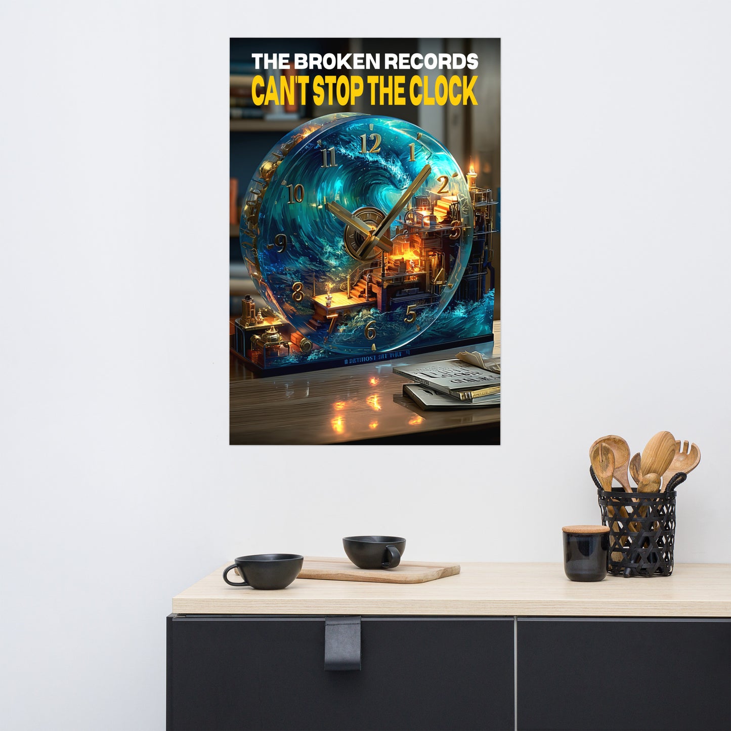Can’t Stop the Clock Album Art Poster 24” by 36” shown on the wall