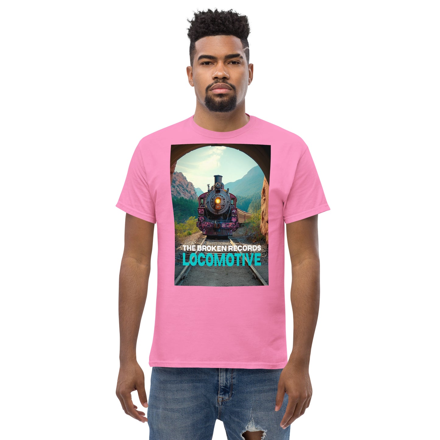 Locomotive Unisex Rock Band T-Shirt - Azalea