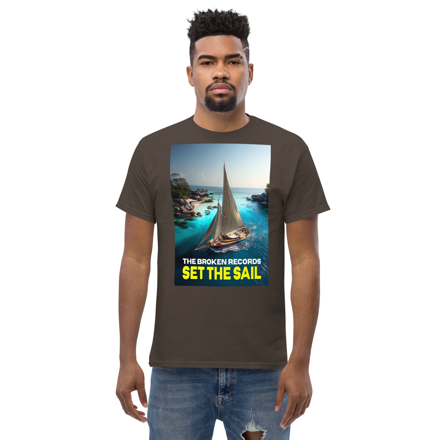 Set the Sail Unisex Rock Band T-Shirt - Dark Chocolate