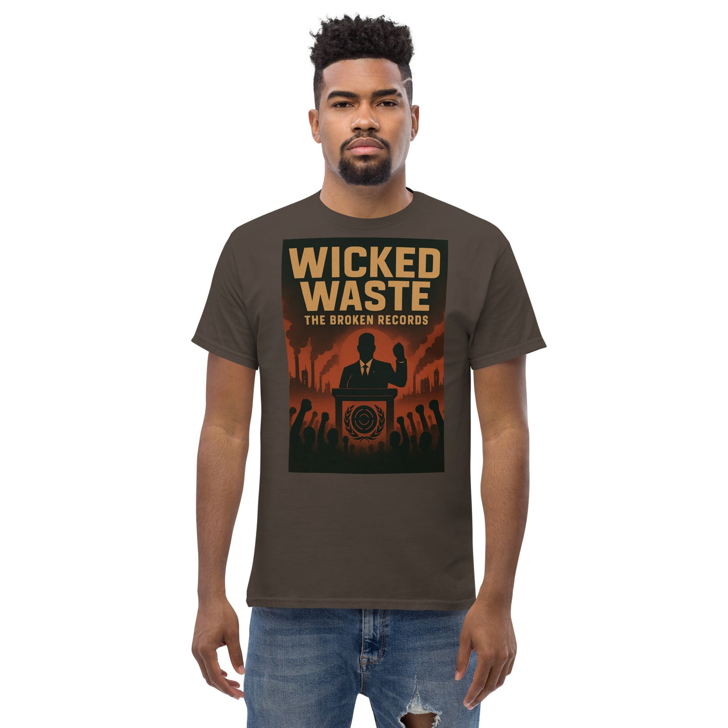 Wicked Waste Unisex Rock Band T-Shirt - Dark Chocolate