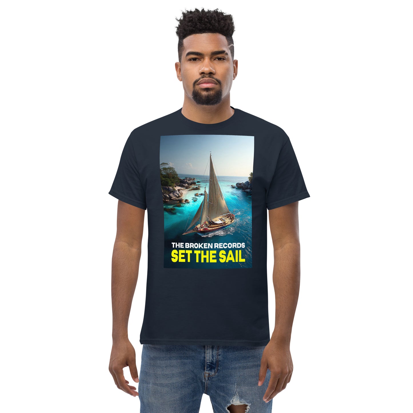 Set the Sail Unisex Rock Band T-Shirt - Navy