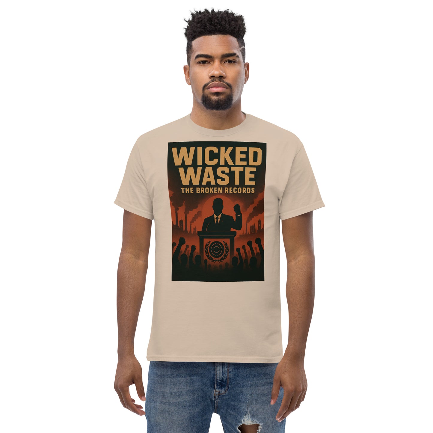 Wicked Waste Unisex Rock Band T-Shirt - Sand