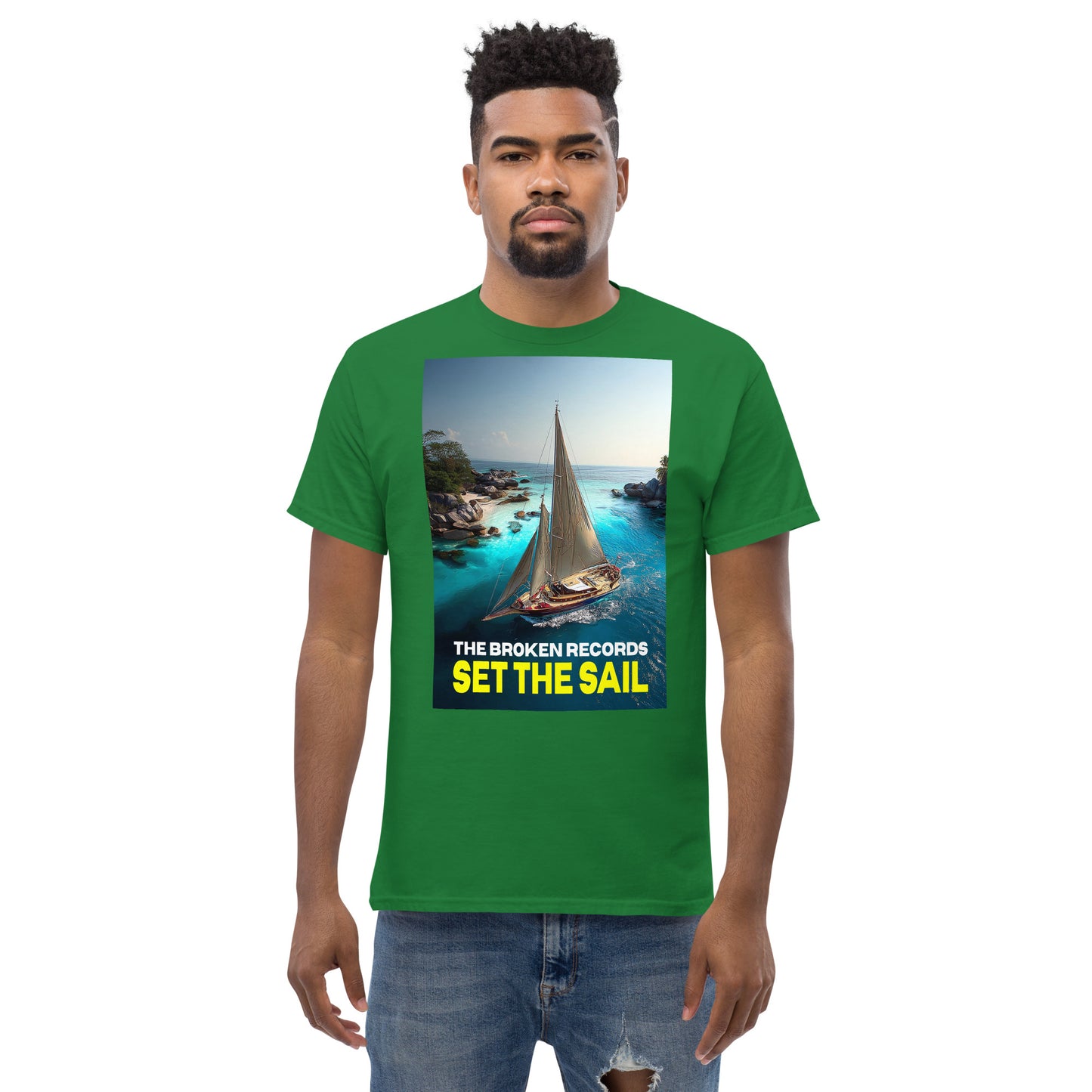Set the Sail Unisex Rock Band T-Shirt - Turf Green