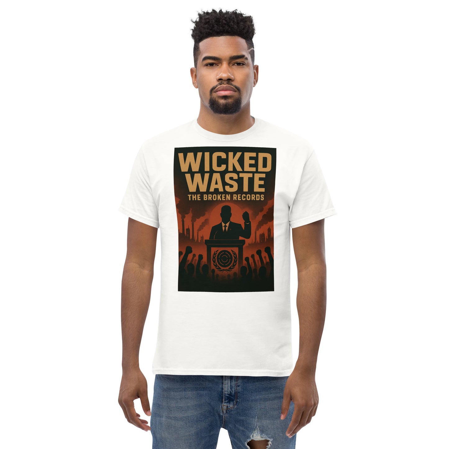 Wicked Waste Unisex Rock Band T-Shirt - White