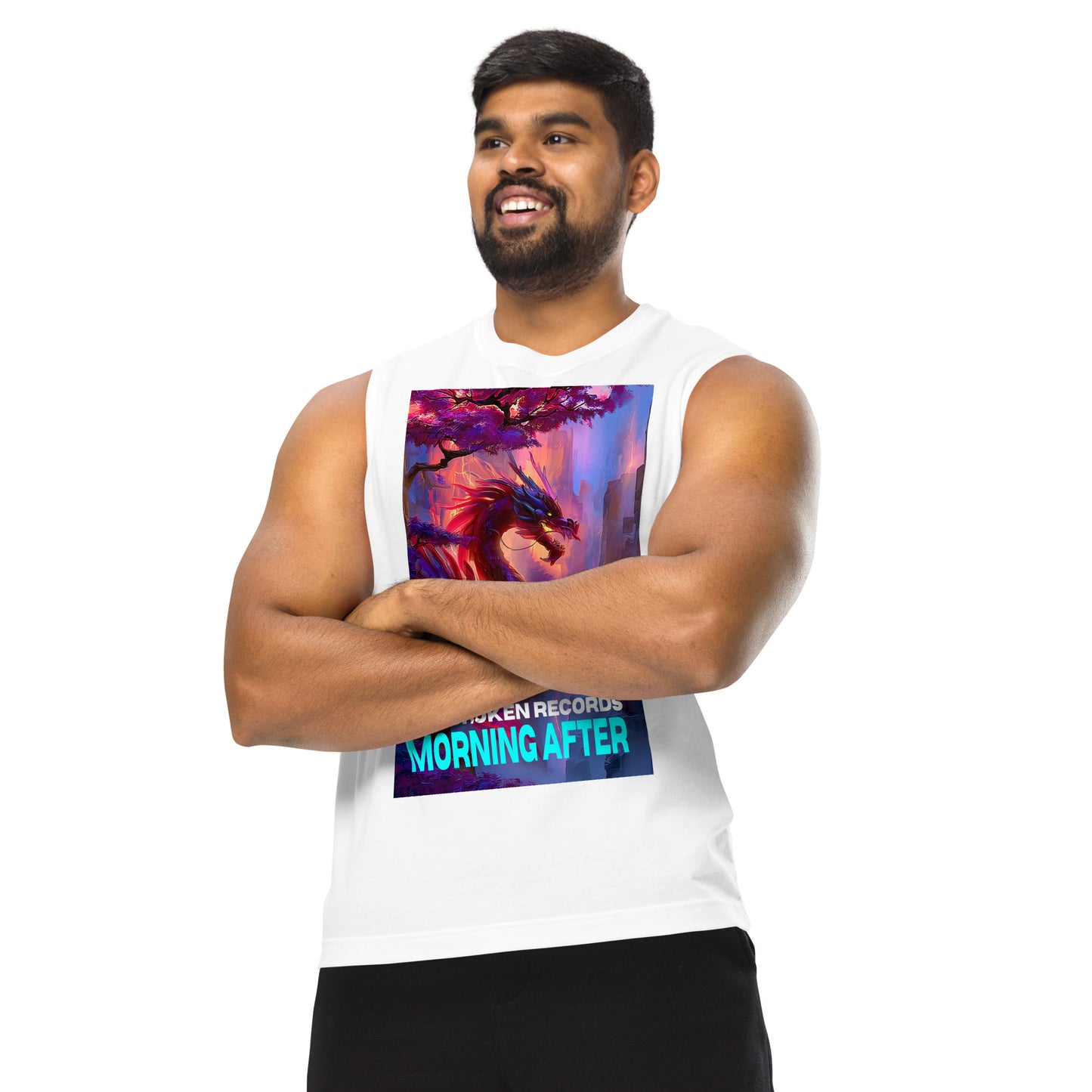 Morning After Red Dragon Muscle Shirt White