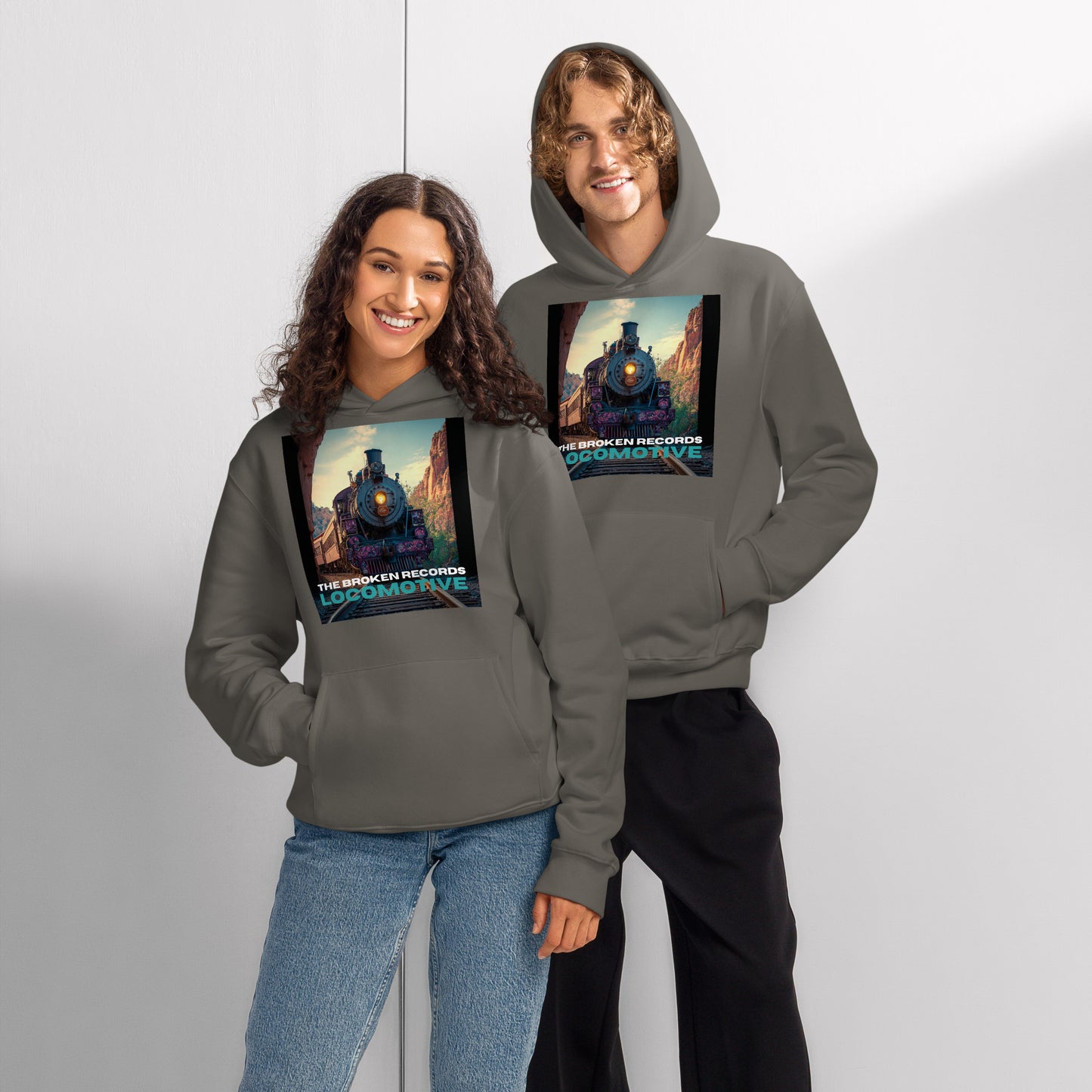 Locomotive Oversized Heavyweight Rock Band Hoodie - Asphalt