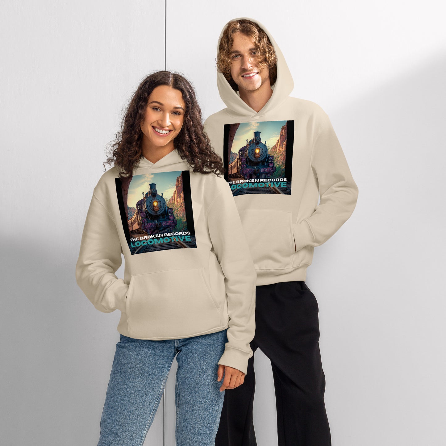Locomotive Oversized Heavyweight Rock Band Hoodie - Dust