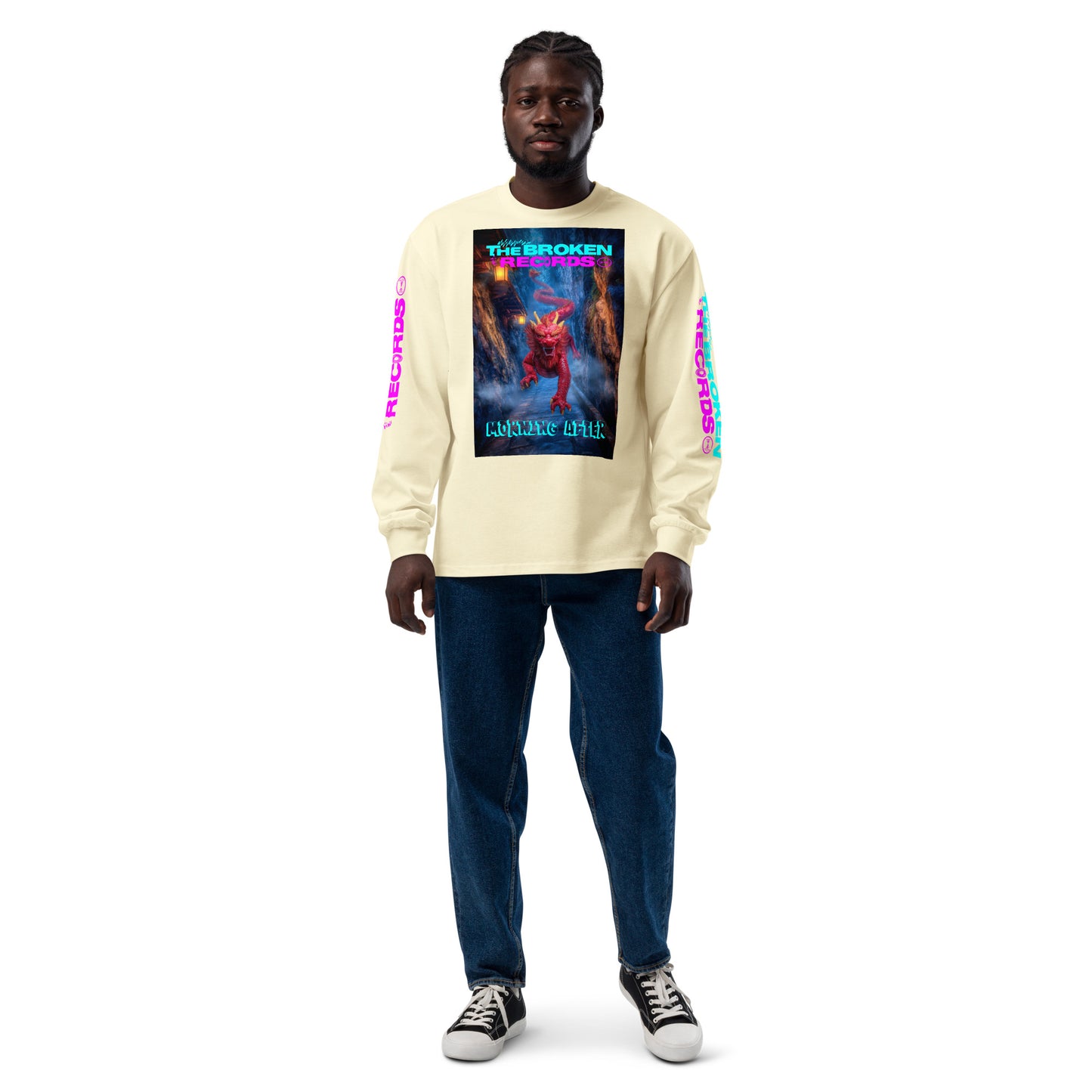 Morning After Red Dragon 3 Premium Heavyweight Long Sleeve Rock Band T-Shirt - Butter