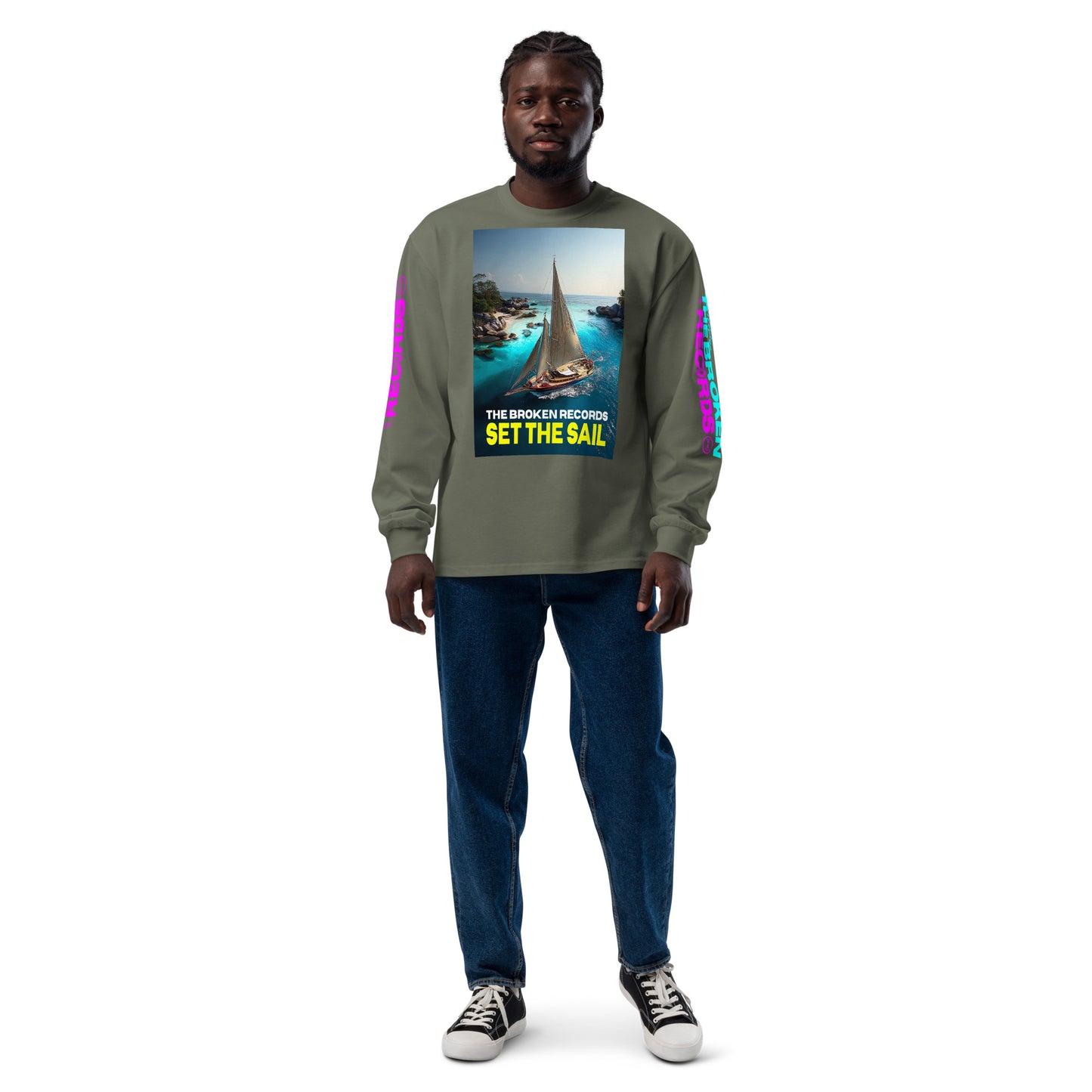 Set the Sail Unisex Premium Heavyweight Long Sleeve Rock Band Shirt - Cypress