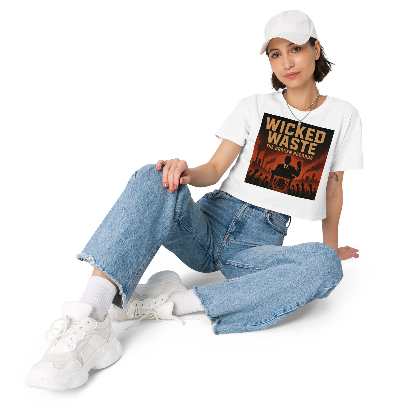 Wicked Waste Women’s Crop Top - White