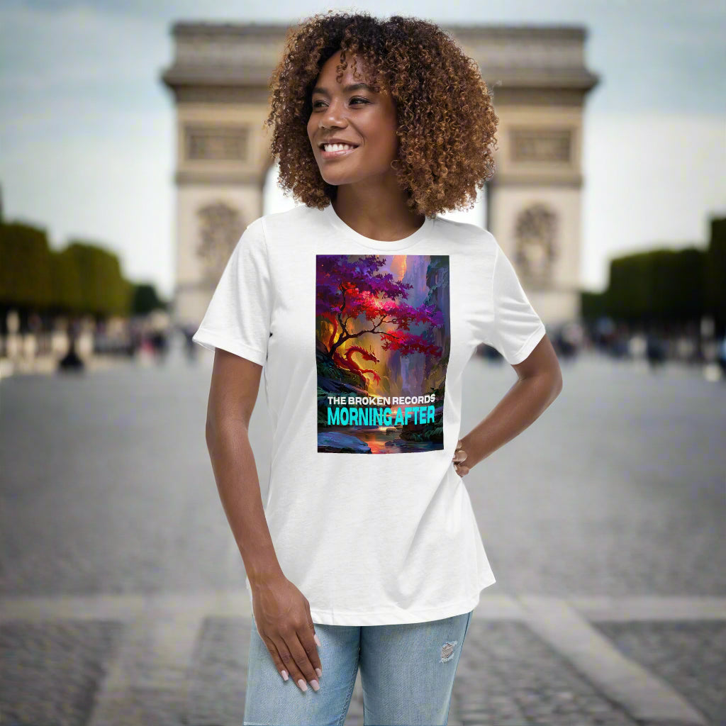 Morning After Red Dragon 1 Women's Relaxed Rock Band T-Shirt - White