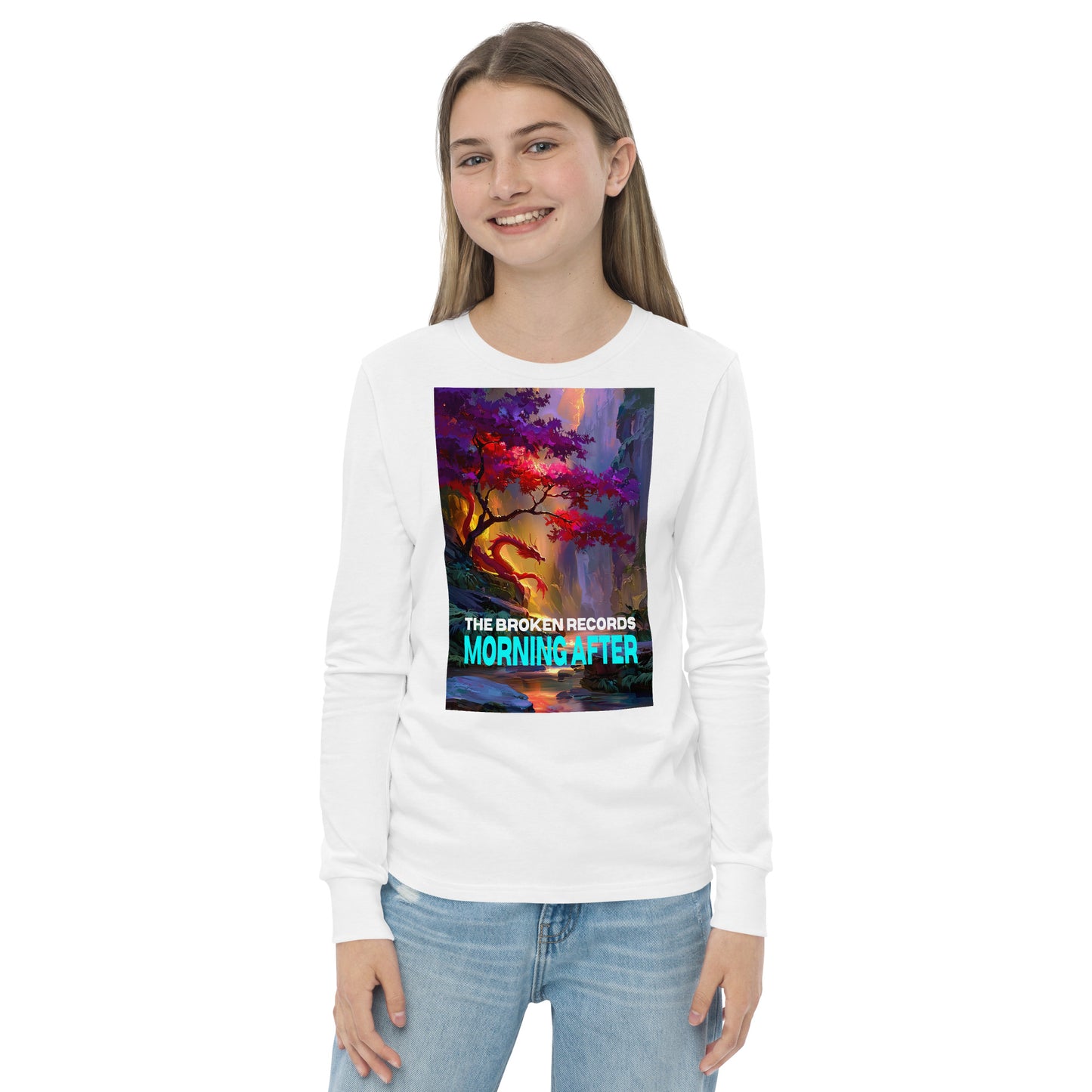 Morning After Red Dragon 1 Youth Long Sleeve Rock Band T-Shirt - White