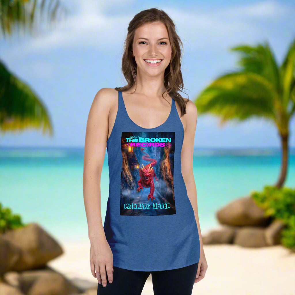 Morning After Red Dragon 3 Women's Racerback Rock Band Tank - Vintage Royal Blue