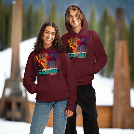 Morning After Red Dragon 1 Oversized Heavyweight Rock Band Hoodie - Maroon 