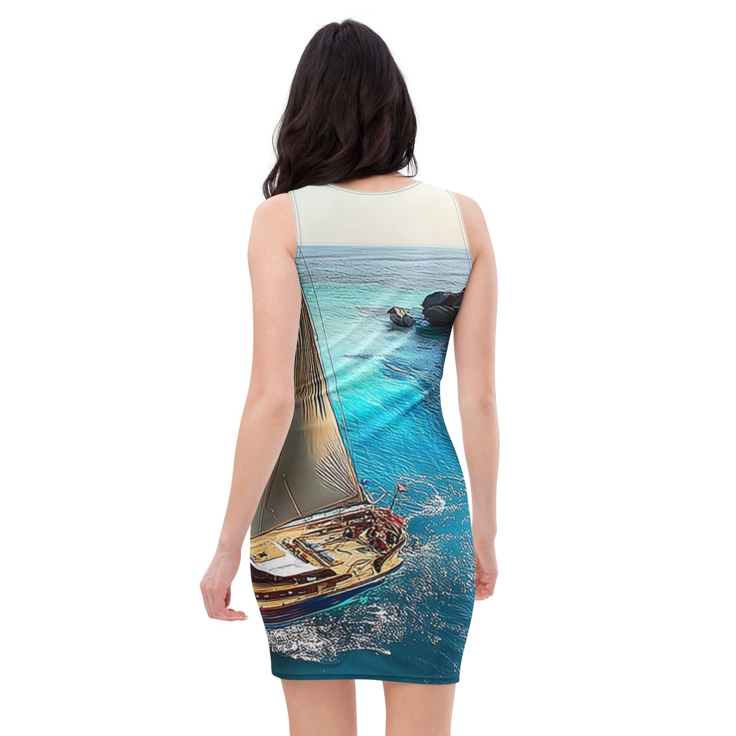Set the Sail Bodycon Dress Back
