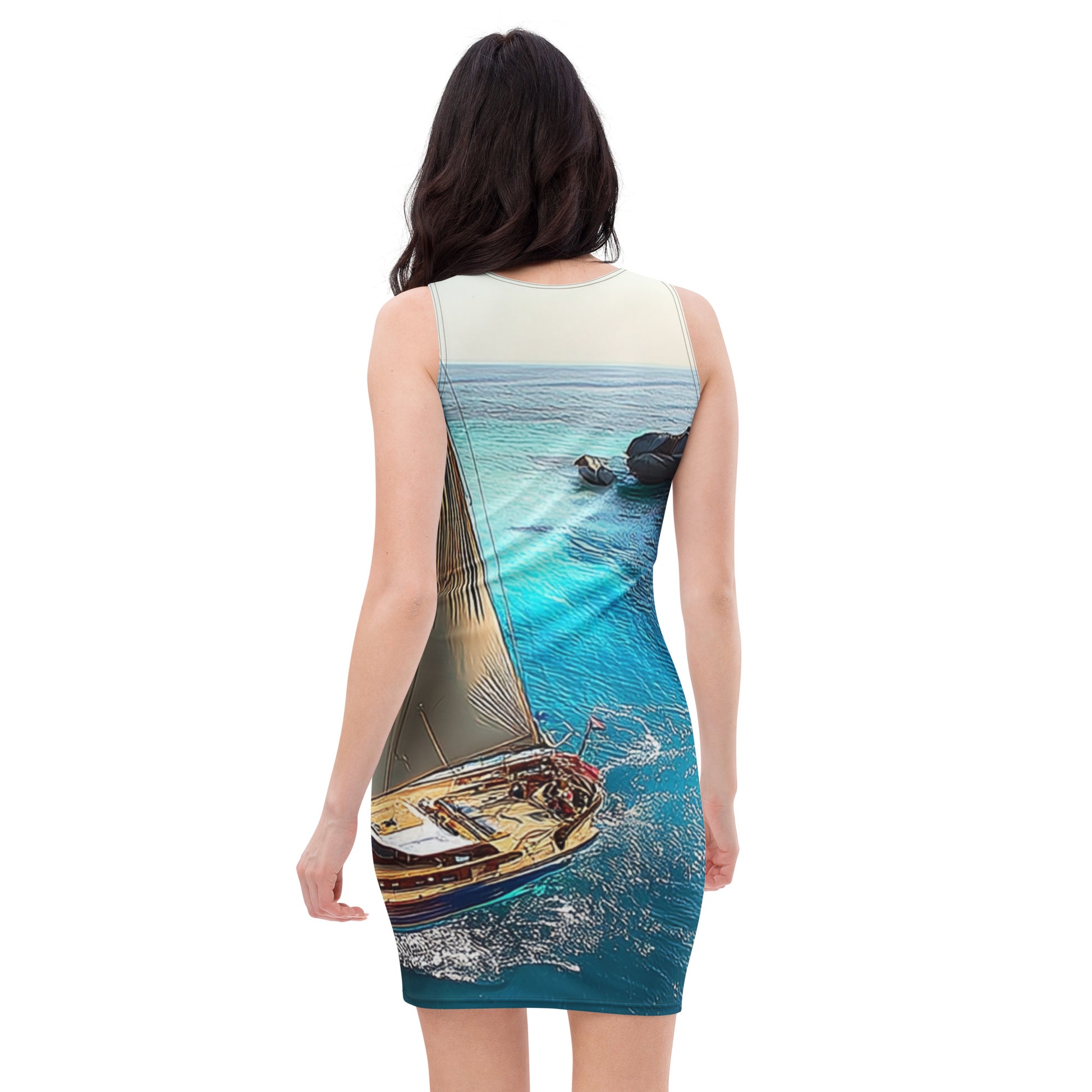 Set the Sail Bodycon Dress Back