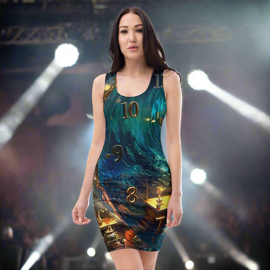 The Broken Records (TBR) Women's Graphic Bodycon Dresses All-Over Pr The Broken Records (TBR) Women's Graphic Bodycon Dresses All-Over Pr