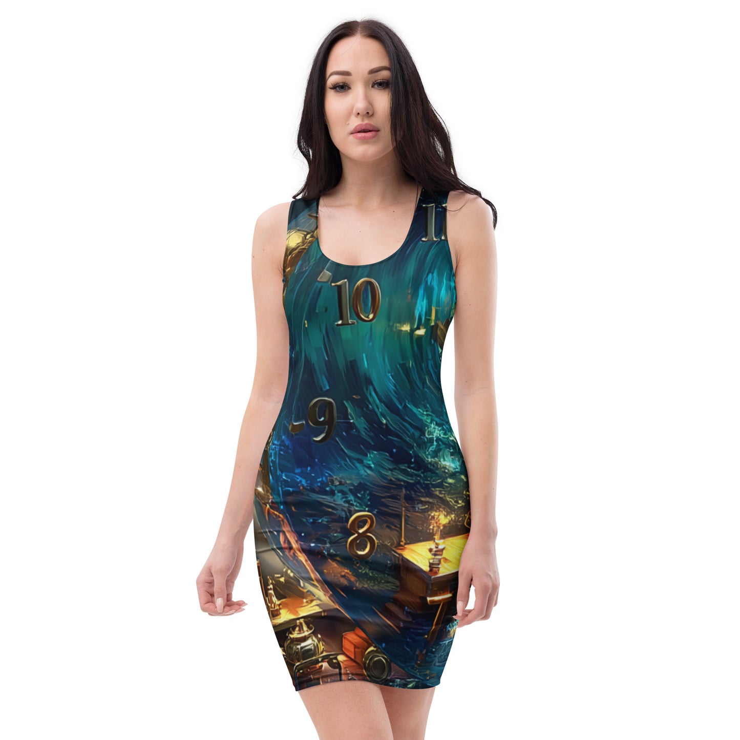 Can't Stop the Clock Bodycon Dress Front