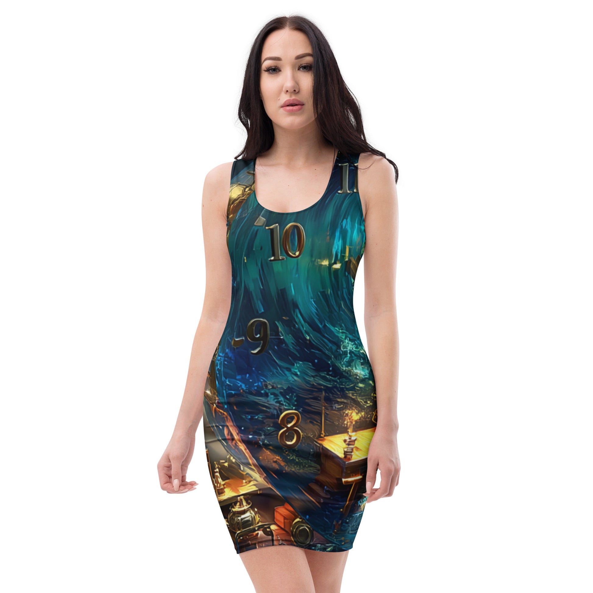 Can't Stop the Clock Bodycon Dress Front