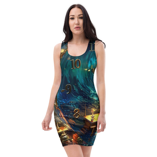 Can't Stop the Clock Bodycon Dress Front
