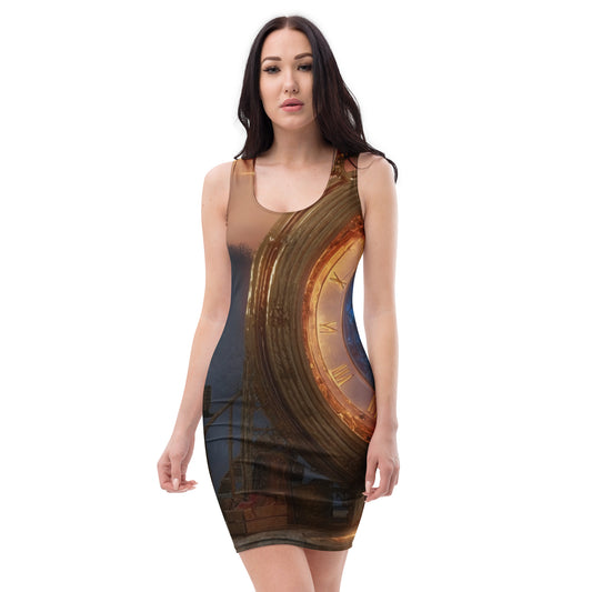 Can't Stop the Clock Bodycon Dress Front