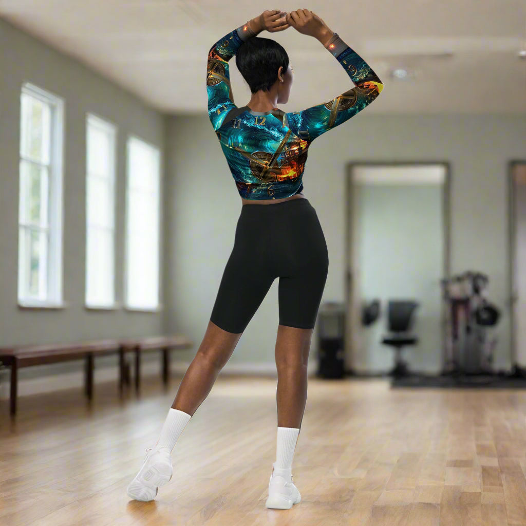 Can't Stop the Clock 1 - Long-Sleeve Crop Top