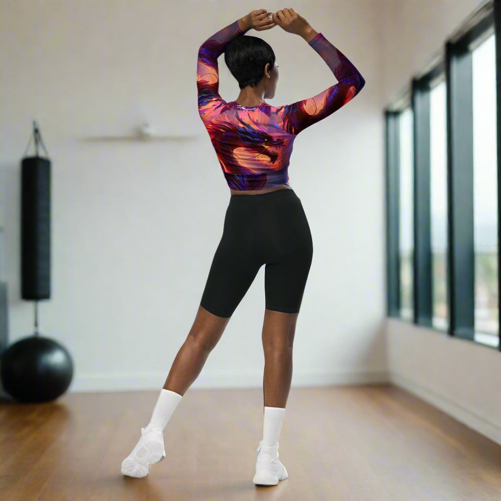 Morning After Red Dragon 2 - Long-Sleeve Crop Top