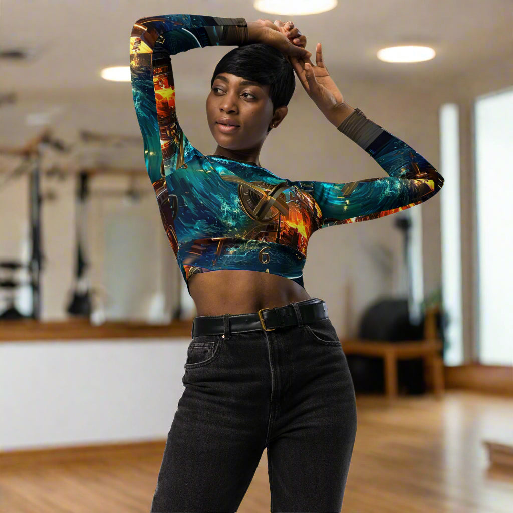 Can't Stop the Clock 1 - Long-Sleeve Crop Top