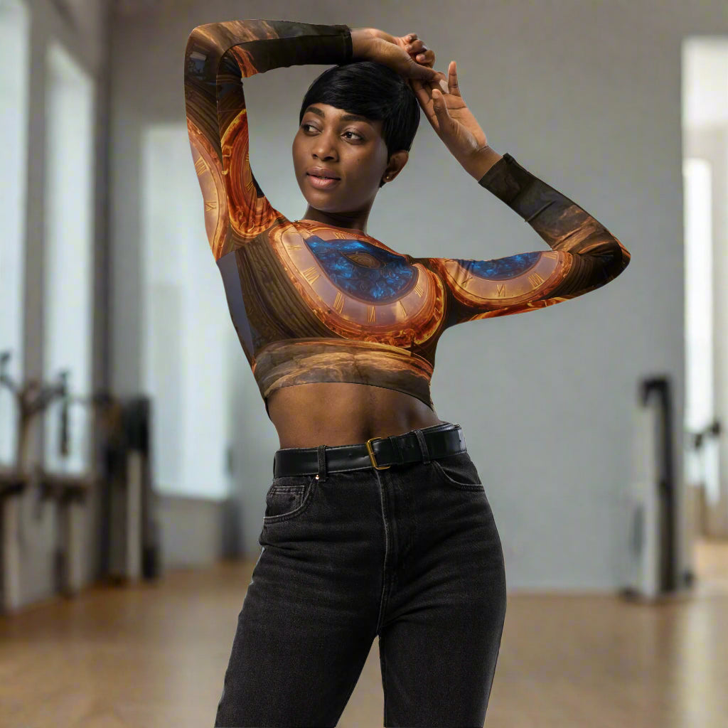 Can't Stop the Clock 2 - Long-Sleeve Crop Top