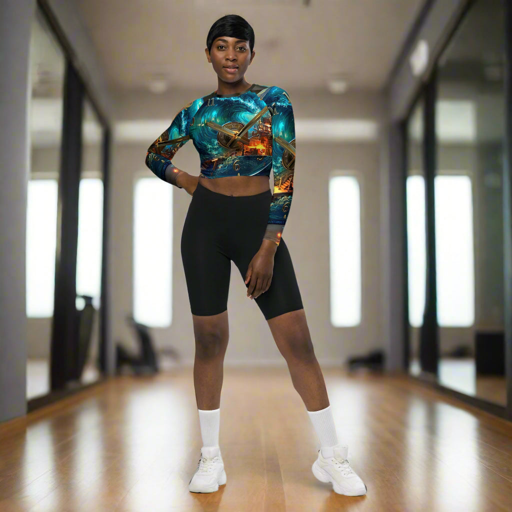 Can't Stop the Clock 1 - Long-Sleeve Crop Top